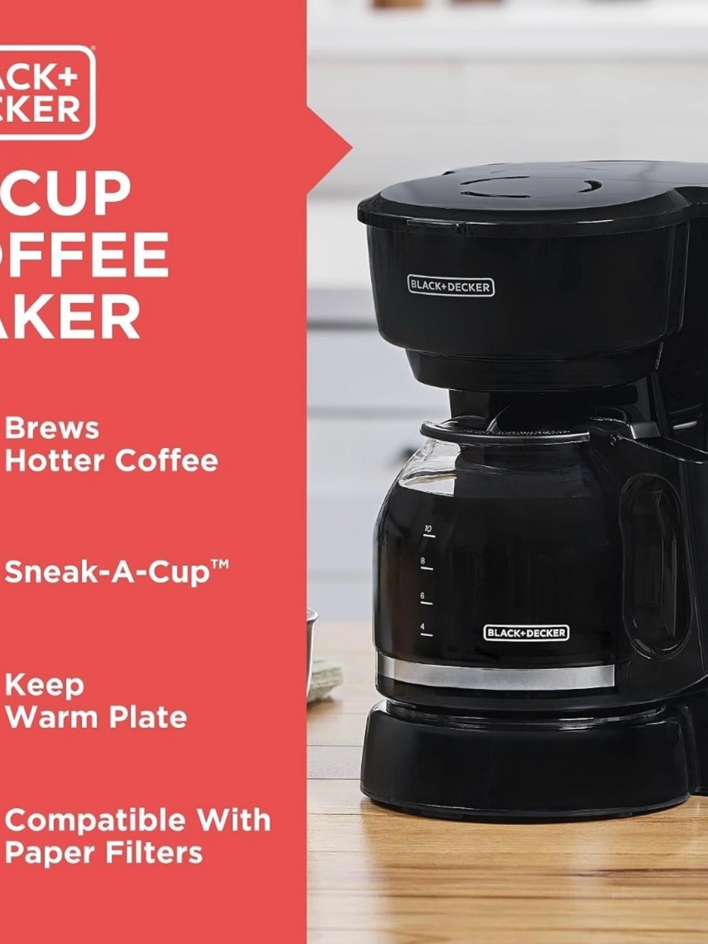 Black & Decker 12 cup Coffee Maker with Glass Carafe and Handle - Picture 2 of 3